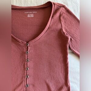 American eagle button crop top